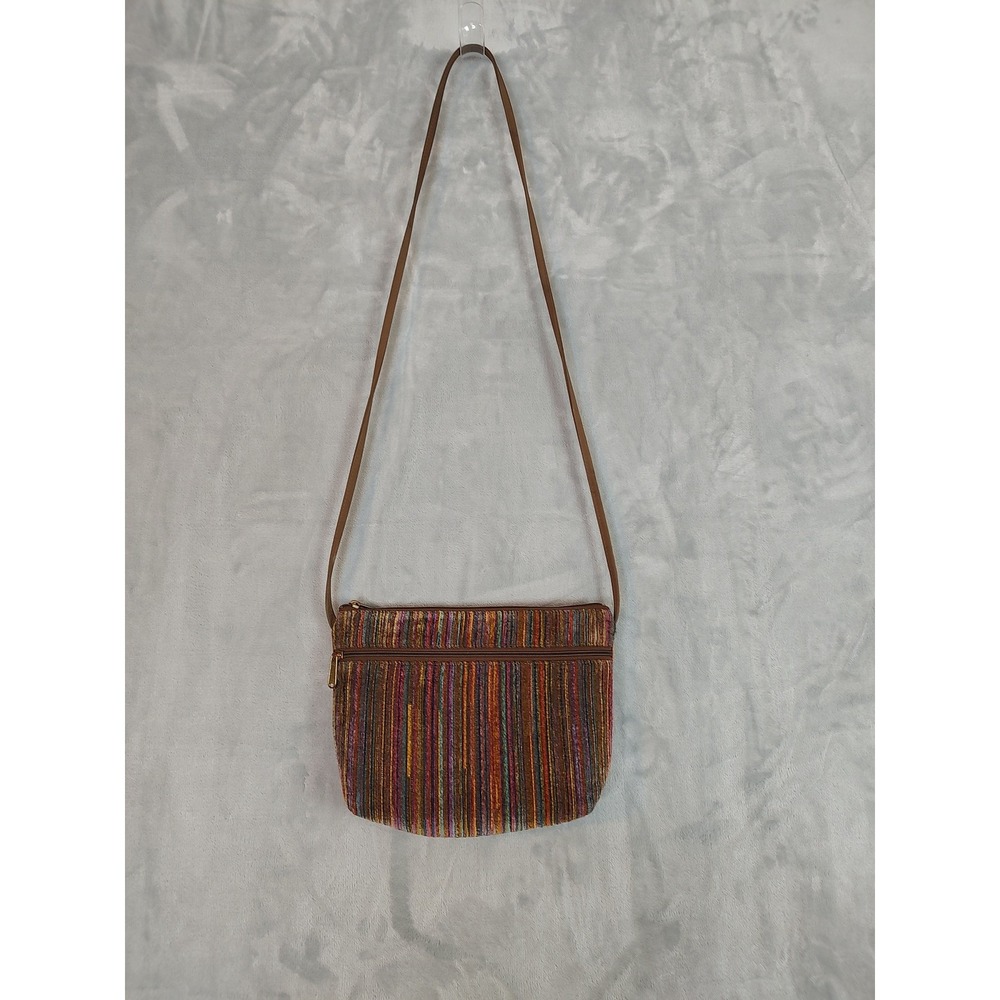 Danny K Beverly Hills Crossbody Bag Multicolor Stripe Tapestry Adjustable USA - Picture 2 of 16